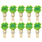 50x Patrick's Day Wooden Staples Four Sheet Pin for Photos & Decoration