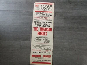 Original 1946 Shaw & Herlie in the Thracian Horses Theatre Royal BRIGHTON Poster - Picture 1 of 6