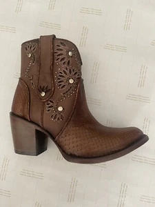 Pre-owned Cuadra Brown Python Ankle Boots Size 8 - Picture 1 of 7