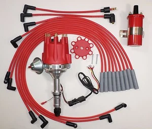 Small Cap BUICK BIG BLOCK 400 430 455 HEI Distributor + RED 45K Coil + Wires USA - Picture 1 of 12