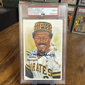WILLIE STARGELL PSA 9 SIGNED PEREZ STEELE POST CARD - So Nice! - Picture 1 of 2