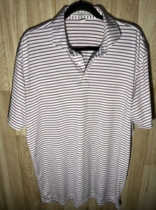 Polo da golf Holderness Bourne uomo L sartoriale rosa blu a righe performance - Foto 1 di 7