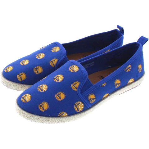 Golden State Warriors Logo NBA Women's Canvas Espadrille Slip On Flat Shoes Cover