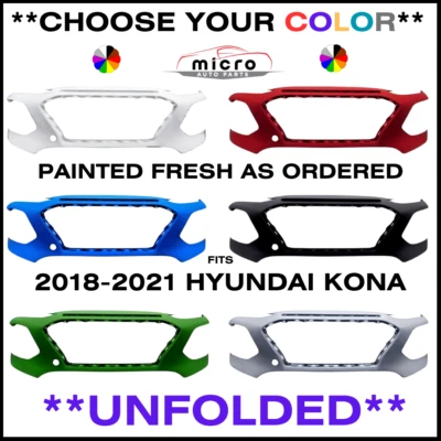 NEW FRONT BUMPER FOR 2018-2021 HYUNDAI KONA PAINTED CHOOSE YOUR COLOR HY1000225 - Image 1 of 4