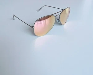 Ray-Ban Pink MIRROR Sunglasses RB3025 019/Z2 BEACH CLUB ICON 58mm HALF PRICE - Picture 1 of 9