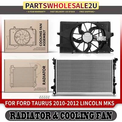 Kit de montagem de radiador e ventilador de refrigeração para Ford Taurus 2010-2012 Lincoln MKS 09-12 - Imagem 1 de 4