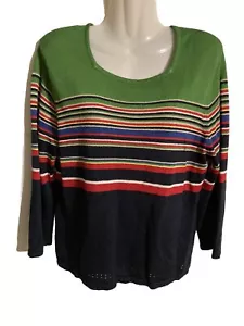 Sag Harbor Gr. M Damen Langarm Gestreifter Pullover Vintage Oberteil - Bild 1 von 7
