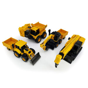 Set of 4 Excavator Crane Loader Dump Truck Construction Toys for Kids Toddlers