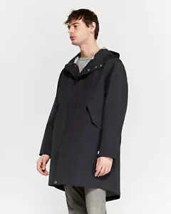 PARKA LONDON NAVY BLUE JAYDEN RAIN COAT PARKA SIZE L-XL RETAIL £250 BNWT - Picture 1 of 12