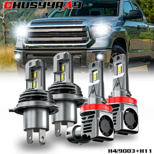 4pc LED Headlight High Low Fog Light Bulbs Combo Kit for Toyota Tundra 2014-2020 - Picture 1 of 13