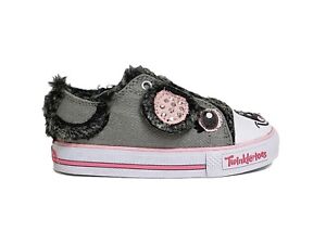 Skechers Infant & Toddler's SHUFFLES DAZZLE LITE Shoes Gray/Pink 10294NGYPK a3