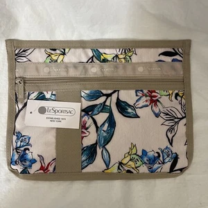 LeSportsac Cosmetics Pouch Floral Zipper Travel Zipper Bag Travel Toiletries - Picture 1 of 9