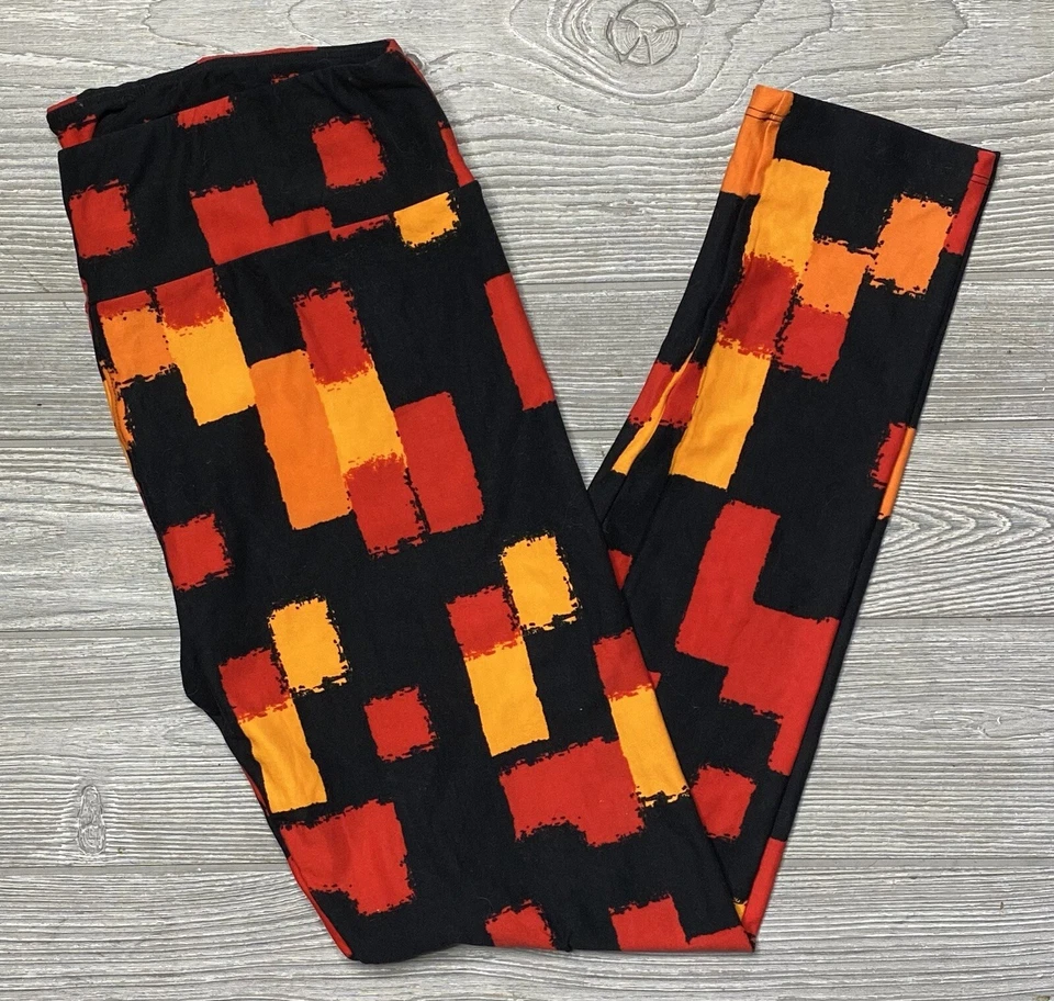 NUEVO Leggings Vintage LuLaRoe TC Halloween Negros con Rayas Amarillas y Naranja Foto 1 de 1