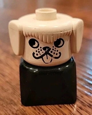 VTG Lego Duplo Dog Puppy Black White Pet Block Base Figure Building Toy - Image 1 of 2