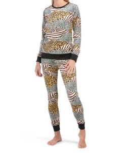 Joan Vass Velour Animal Lounge Set Size Medium NWT - Picture 1 of 2