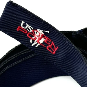 Polo Ralph Lauren Blue Tennis Belt Embroidered Logo Ring 43” Total Length USA - Picture 1 of 9