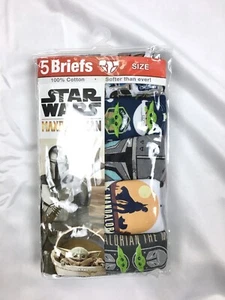 Mandalorian Boys Briefs Underwear Size 4 Star Wars Baby Yoda 100% Cotton - Picture 1 of 3