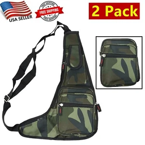 2 Pk Sling Bag Fanny Packs Cross Body Travel Sports Shoulder Backpack Men Women - Picture 1 of 4