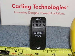 RV Bus SURROUND SOUND Carling Rocker Dash Switch AUDIO Radio Stereo 20A 12v LED - Picture 1 of 4