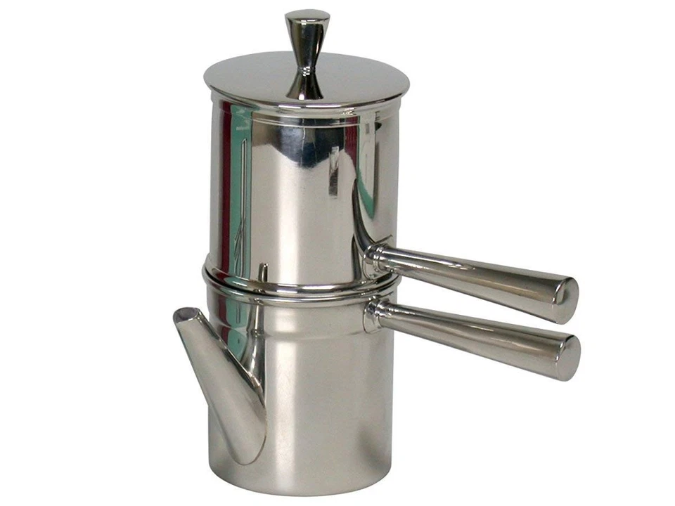 Stainless Steel Neapolitan Coffee Maker with Spout, 6 Cup Foto 1 de 1