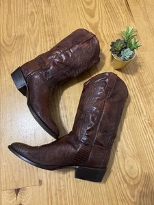 Dan Post Brown Teju Lizard Leather Cowboy Boots Mens Sz 13 EW Style DP2351R - Picture 1 of 15