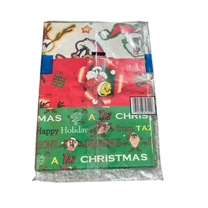 Vintage Looney Tunes Weihnachten Urlaub Geschenkpapier Taz, Bugs Bunny Tweety - Bild 1 von 5