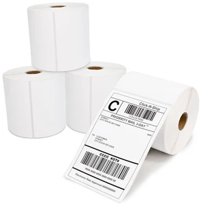 4 rollos de etiquetas térmicas en blanco directo de 4" x 6" con 450 por rollo - Comp... - Imagen 1 de 6