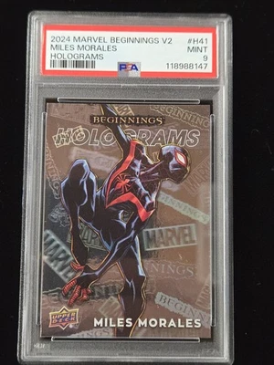 2024 Upper Deck Marvel Beginnings V2 Miles Morales Holograms #h41 Psa 9 - Image 1 of 4