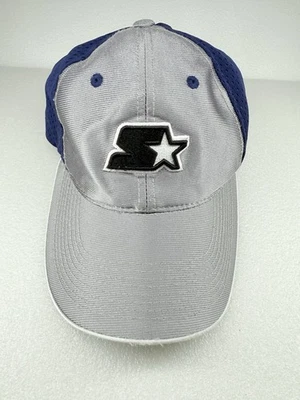 Gorra de béisbol vintage con logotipo de iniciador plateada y azul con correa trasera ajustable Foto 1 de 4