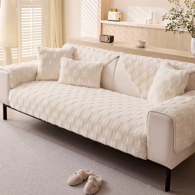 Winter Plush Sofa Cover – Thickened Non-Slip Furry Couch Protector - Image 1 of 4