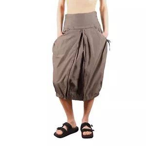 Sarah Pacini Women's Beige Front Zip Avant Garde Midi Skirt size 2 / M / L - Picture 1 of 7
