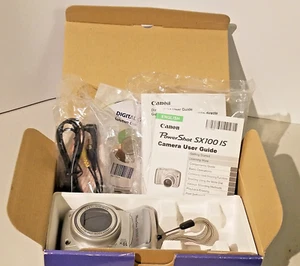 Canon PowerShot SX100 IS 8.0MP Digital Camera - Silver with Original Box - Picture 1 of 10