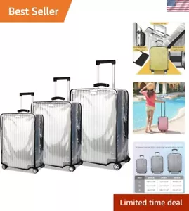 3 piece Luggage Cover Protectors Set for Suitcase Tsa Approved Clear PVC Fits... - Picture 1 of 8