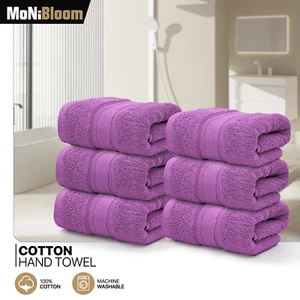 6 Piece Premium 100% Cotton Ultra Soft 16"x28" Absorbent 600 GSM Hand Towel Set - Picture 1 of 12