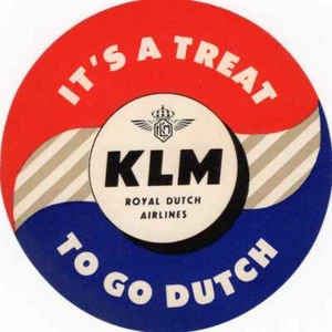 KLM AIRLINE BAGGAGE LABEL , NE - 365 IT'S A TREAT TO GO DUTCH ! - Picture 1 of 1