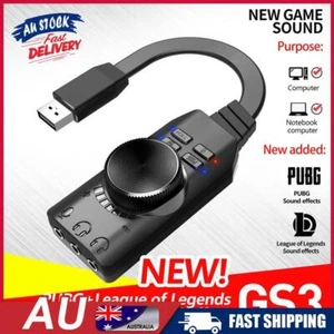 GS3 7.1 Channel USB Sound Card Adapter External Volume Adjustable for Window Hot - Picture 1 of 7