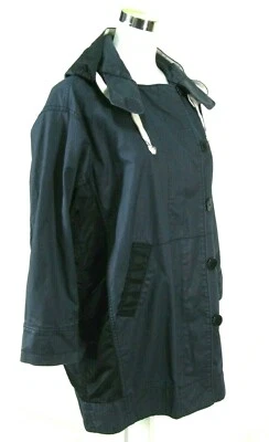 Chaqueta Abrigo de Lluvia J Crew Talla S Con Capucha Cremallera Azul "Cera" Algodón Exterior Mujer Pequeña Foto 1 de 4