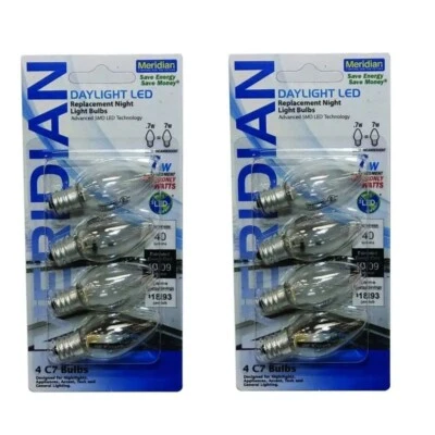 8x Meridian C7 Daylight LED Bulbs - 7W 40LM Daylight White Light Replacement NEW - Image 1 of 4