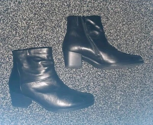 Quality Ladies Size 8 'Gabor' Comfort Real Leather Black Ankle Boots - Picture 1 of 10