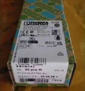 Bloque de terminales recto Phoenix Contact 3209581 50 piezas PT 2,5-QUATTRO BU - Imagen 1 de 2
