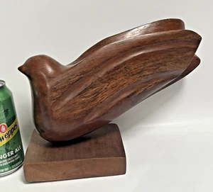MCM Teak Bird Hand Carved Wood Scandinavian Abstract Art 121 1960s Signed “M M” - Picture 1 of 7
