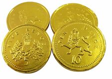 Large Milk Chocolate Gold Foiled BRITISH MONEY COINS Party Bag Filler 10 20 50