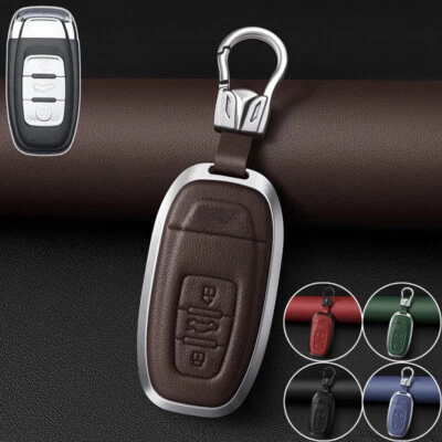 Leather Car Key Case Cover For Audi A3 S3 RS3 A4 S4 RS4 A5 S5 RS5 A6 S6 RS6 A7 - Image 1 of 4