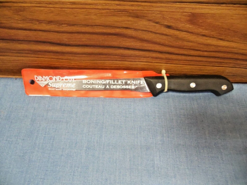 Cuchillo de filete deshuesado grande de acero inoxidable SUPREME corte diamante nuevo de stock mango de fácil agarre Foto 1 de 4