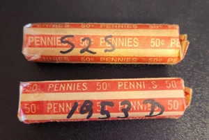 Full Rolls 1952 S and 1953 D Lincoln Cents --- Lot 1738 - Picture 1 of 1