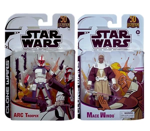 Star Wars The Black Series 6" Clone Wars ARC Trooper Red & Mace Windu Set - Picture 1 of 6