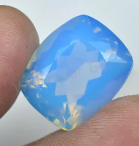 Natural Cornflower Blue Opal 15.50 Ct Cushion Welo Australian Certified Gemstone - Picture 1 of 6
