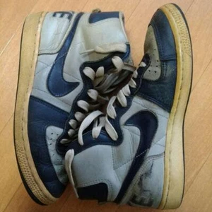 Nike Terminator Hi Gray x Navy US8 Made in Korea 1985 Vintage Used Sneakers - Picture 1 of 8