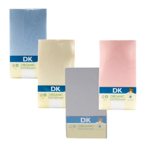 DK Glovesheets Fitted Sheet For Bedside Crib Mattress - 100% Organic Cotton - Picture 1 of 9