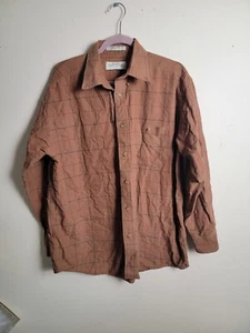 Orvis Men's 100% Cotton Brown Button Up Flannel Shirt Size Large - Picture 1 of 5